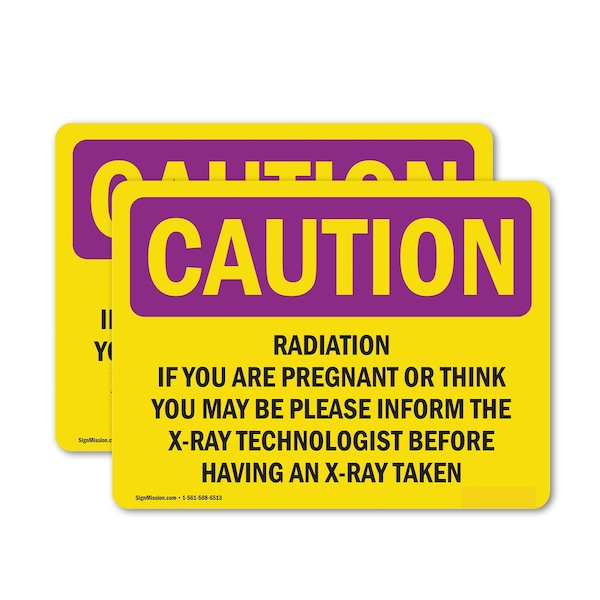Signmission Radiation & Laser Sign, 7 in H x 10 in W, Vinyl Decal, Rectangle OS-2PACK-CR-D-710-L-10206 - main